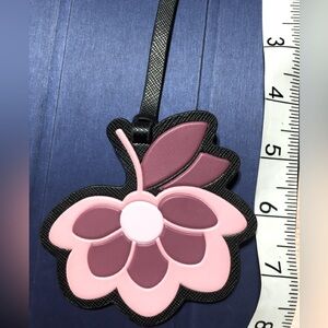 kate spade PINK BLOOMS LEATHER FOB HANG TAG BAG CHARM